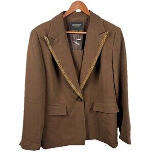Giovanna Signature NWT Brown Blazer Jacket Womens Size 14 MSRP $199.99